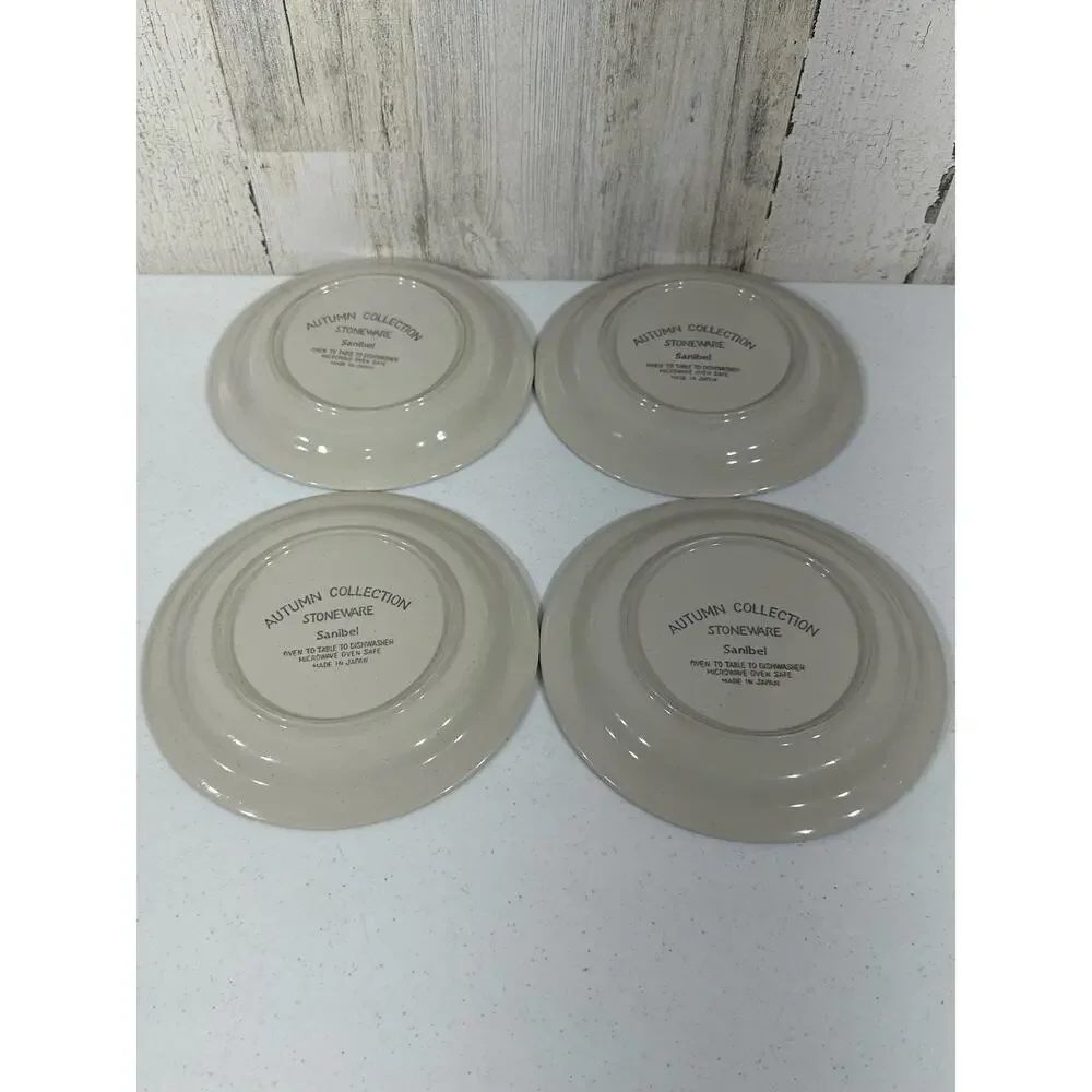 Autumn‎ Collection Stoneware Sanibel Lot of 4 Dessert Plates Japan MCM